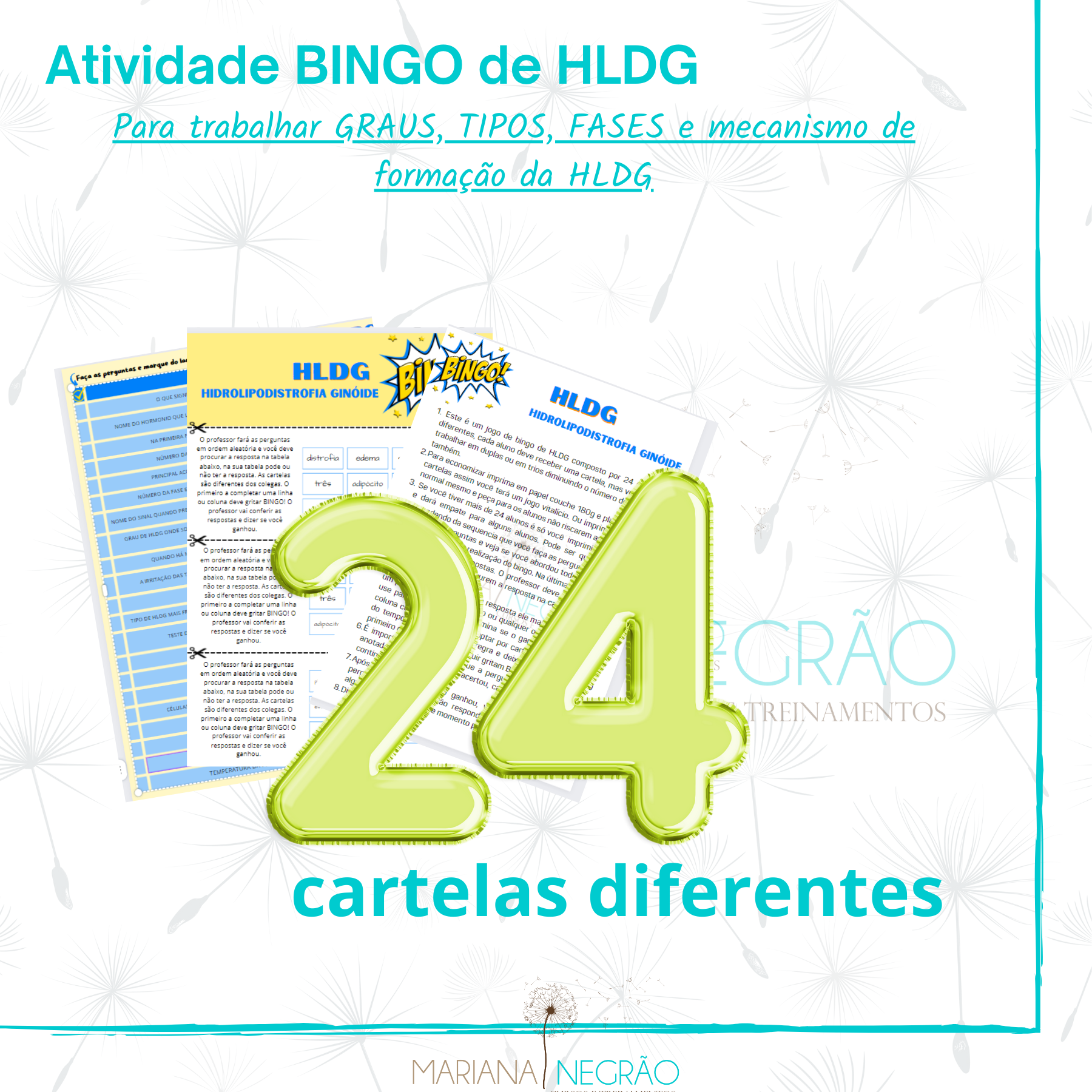 Bingo sobre HLDG - Professora Mariana Negrão